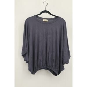 Spring Haze Dolman Sleeve Top Womens Small S Charcoal Gray Spandex Elastic Hem